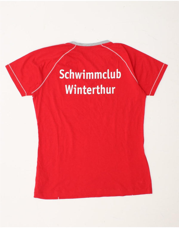 ARENA T-shirt grafica da donna Top UK 14 Medio Rosso Cotone