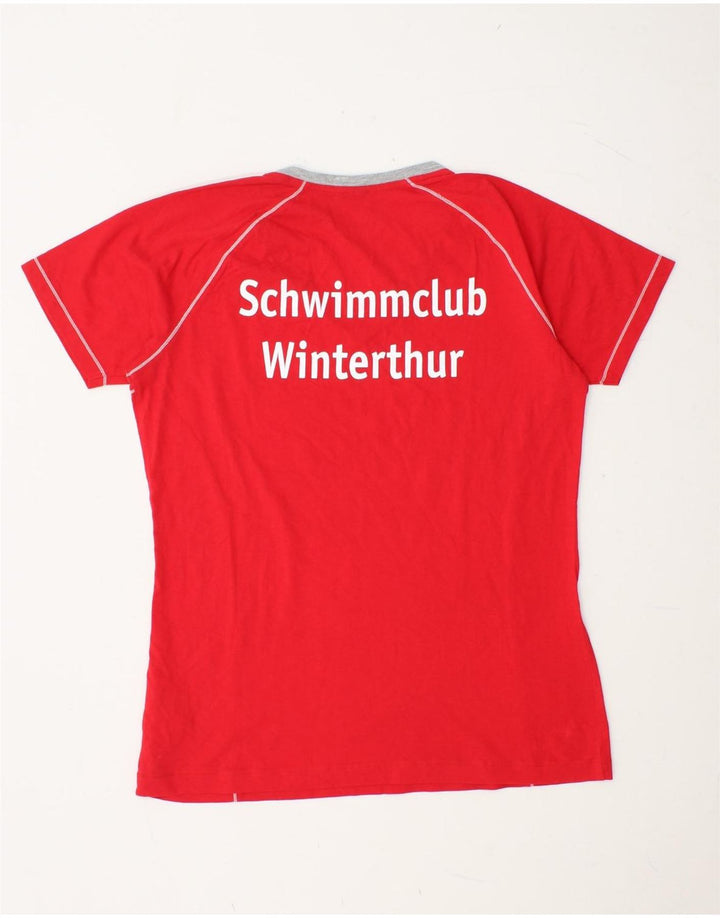 ARENA T-shirt grafica da donna Top UK 14 Medio Rosso Cotone