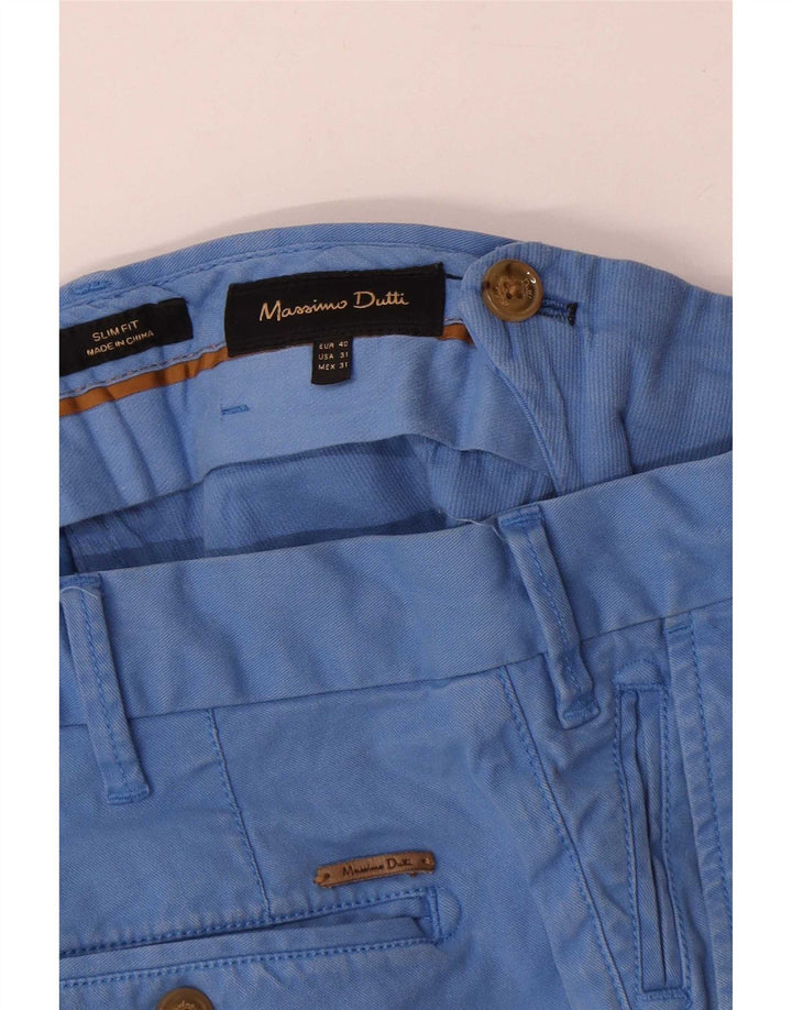 Pantaloni chino slim fit da uomo Massimo Dutti EU 40 Medium W31 L29 Blu