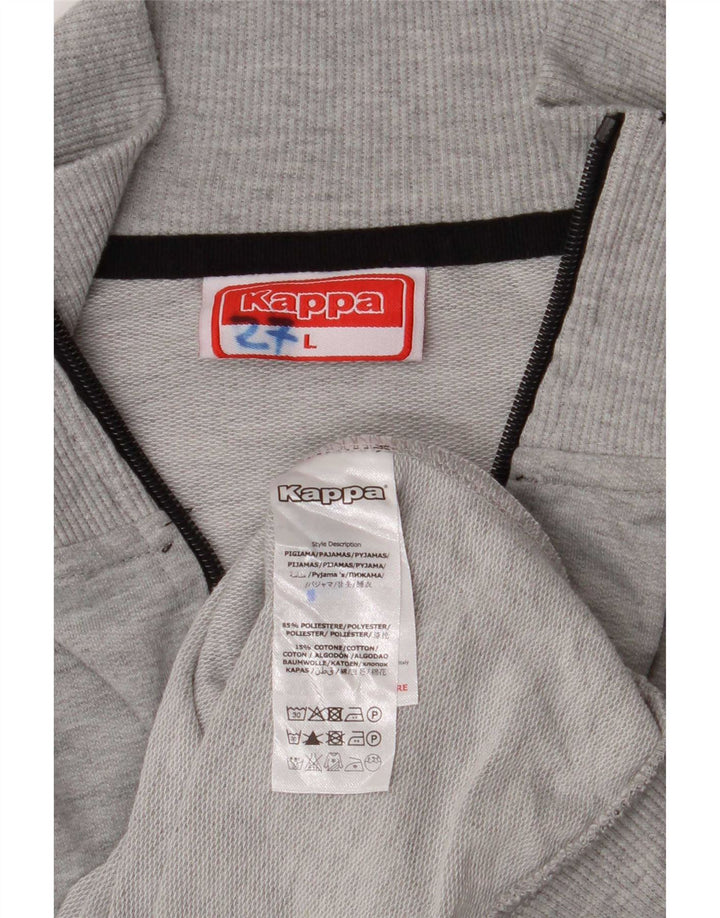 Giacca da tuta da uomo Kappa grande in poliestere color block grigio