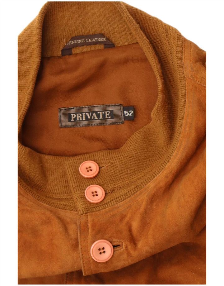 Giubbotto bomber in pelle scamosciata da uomo privato IT 52 XL in pelle marrone