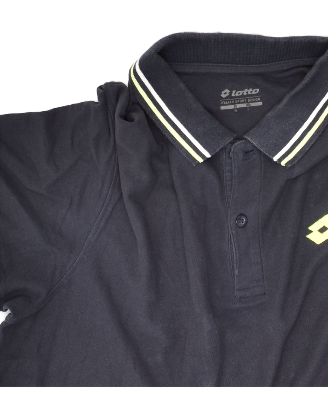 LOTTO Mens Polo Shirt XL Navy Blue Cotton | Vintage Lotto | Thrift | Second-Hand Lotto | Used Clothing | Messina Hembry 