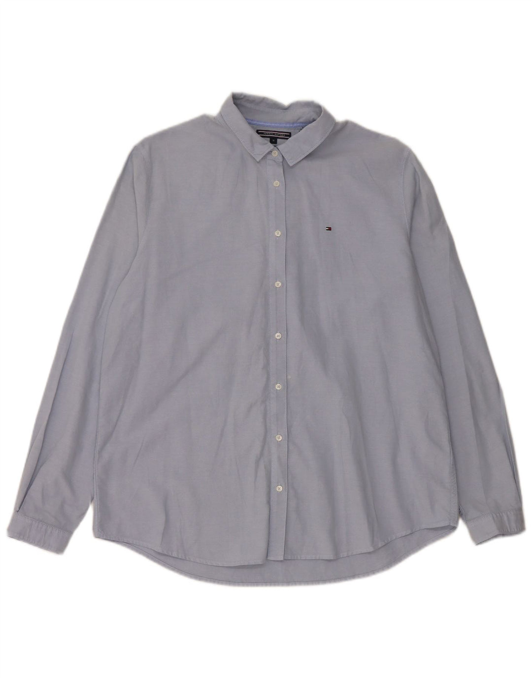 TOMMY HILFIGER Camicia da donna vestibilità regolare US 10 Large Blu Cotone