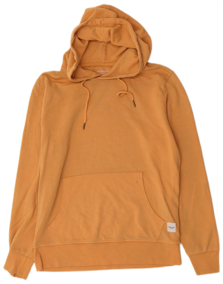 Maglione con cappuccio da uomo Jack & Jones in cotone giallo medio