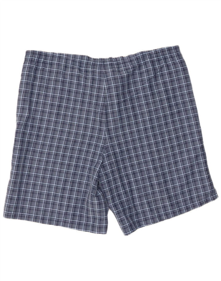 Pantaloncini da bagno da uomo Umbro XL blu navy a quadri in poliestere