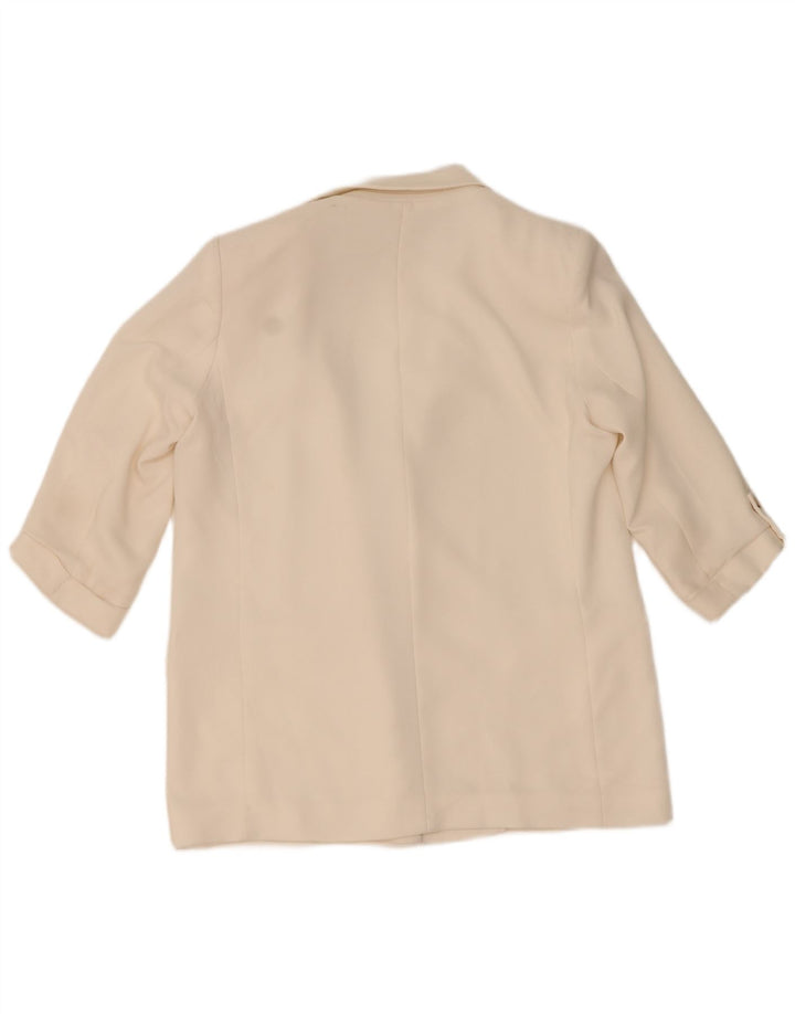 Giacca blazer aperta da donna con maniche a 3/4 Zara UK 18 XL bianca