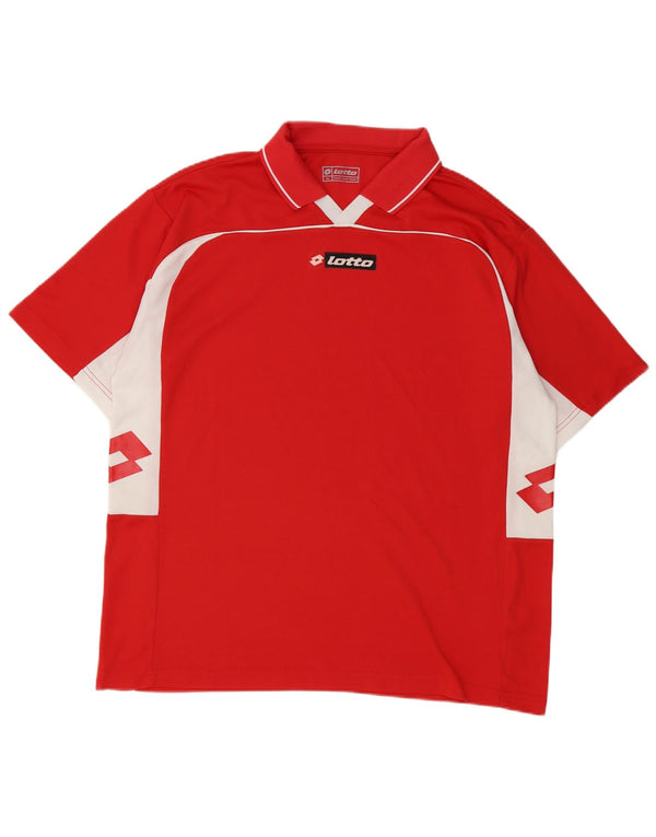 Polo grafica da uomo Lotto XL Poliestere color block rosso