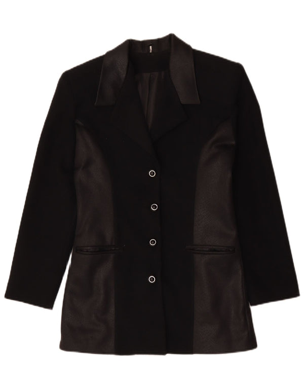 Vintage Womens 4 Button Blazer Jacket UK 10 Small Black