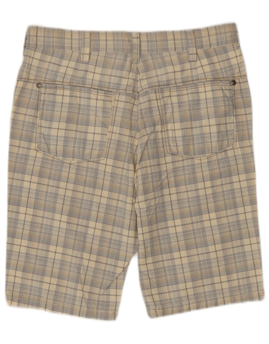 Pantaloncini chino da uomo con lato blu IT 46 Small W32 Cotone a quadri beige