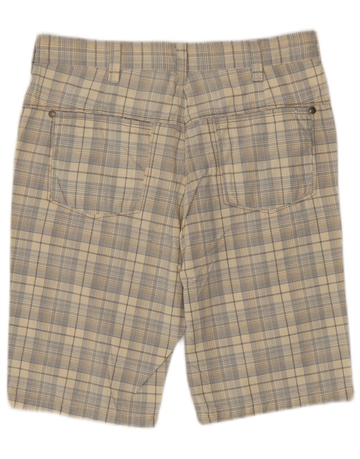 Pantaloncini chino da uomo con lato blu IT 46 Small W32 Cotone a quadri beige