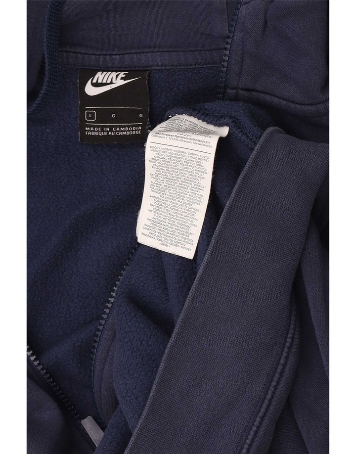 Felpa con cappuccio e zip Nike da uomo, grande, in cotone blu navy
