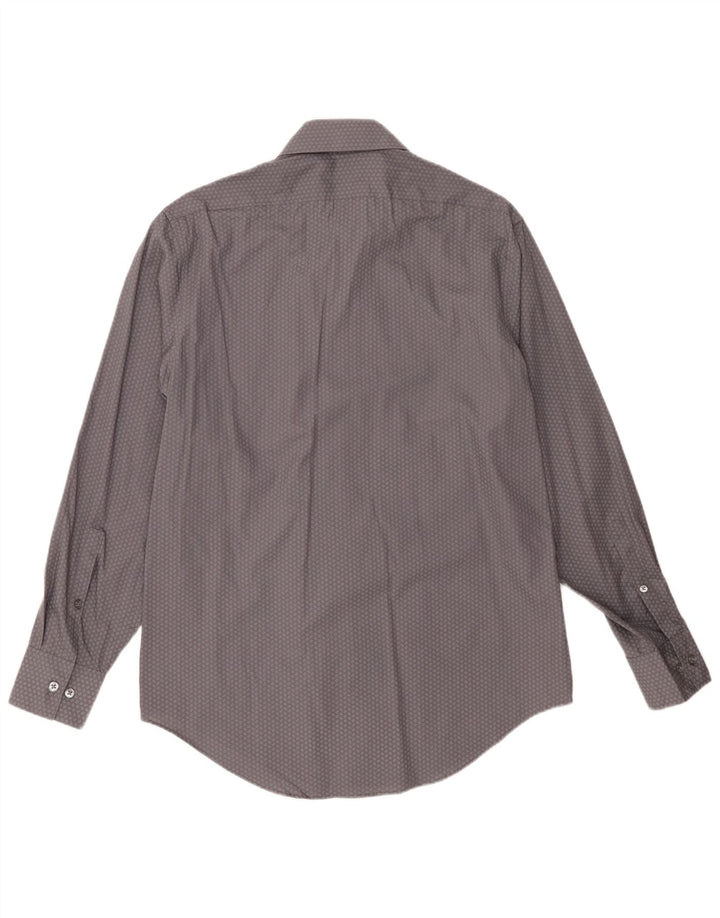 CALVIN KLEIN Camicia slim fit da uomo taglia 15 1/2 grigio medio geometrico
