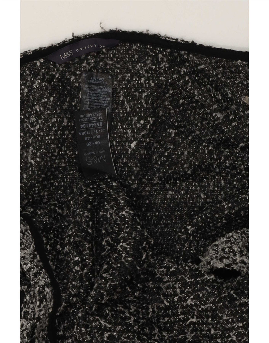 Maglione cardigan da donna Marks & Spencer UK 20 2XL Poliestere screziato grigio