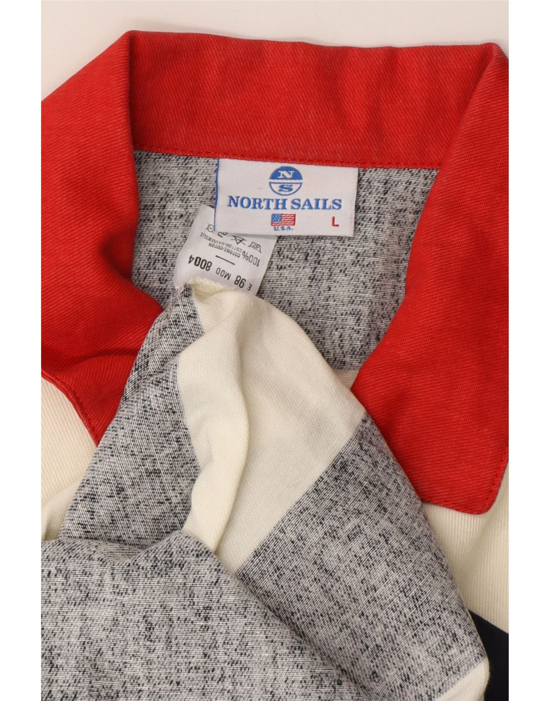 Polo da rugby da uomo NORTH SAILS grande in cotone a righe blu navy