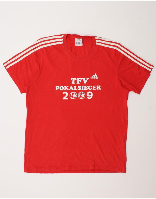 T-shirt grafica da uomo Adidas Top UK 46/48 XL rosso cotone