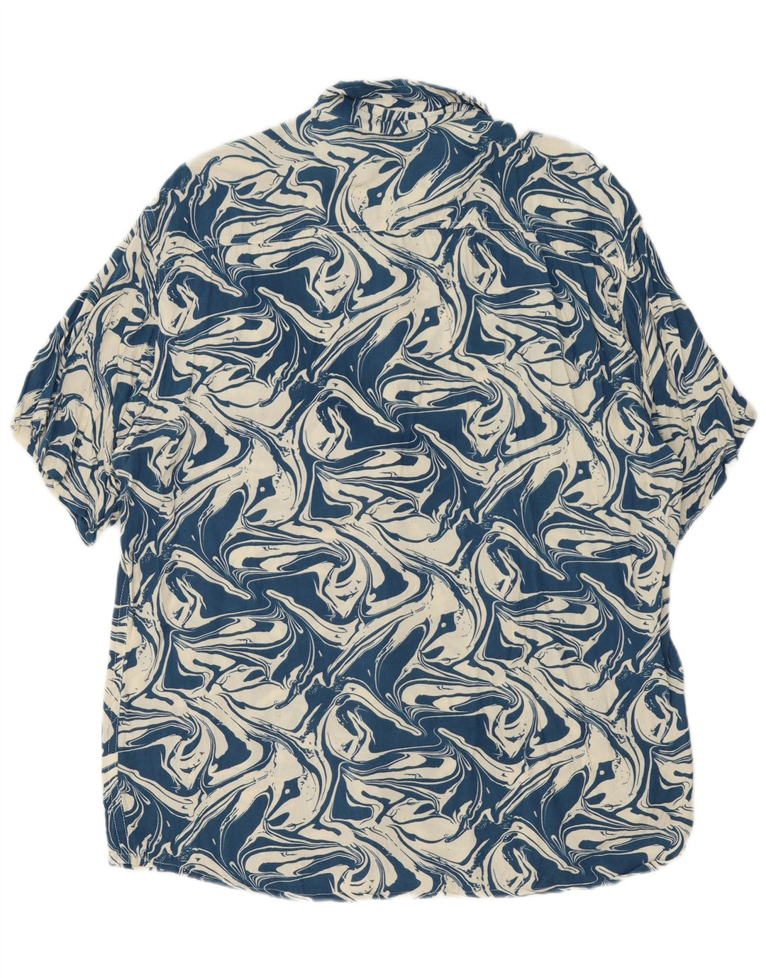 Camicia a maniche corte da uomo con motivo astratto Heartless 2XL in cotone blu navy