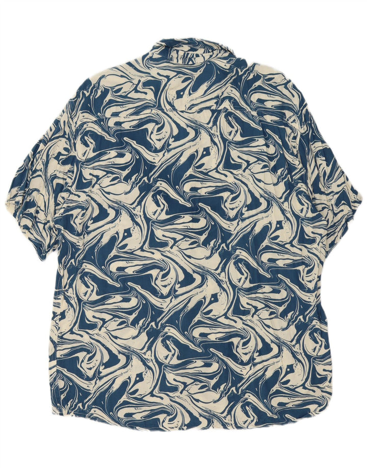 Camicia a maniche corte da uomo con motivo astratto Heartless 2XL in cotone blu navy