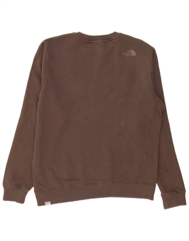 Felpa grafica da uomo The North Face, maglione grande, cotone marrone
