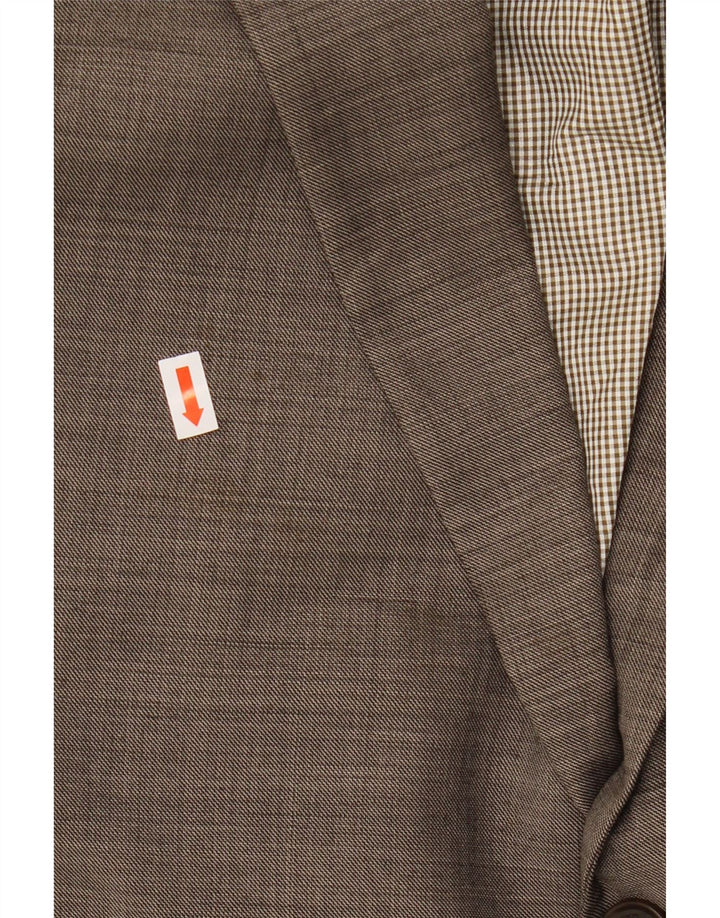 TOMMY HILFIGER Giacca blazer da uomo a 2 bottoni UK 46 3XL Lana grigia