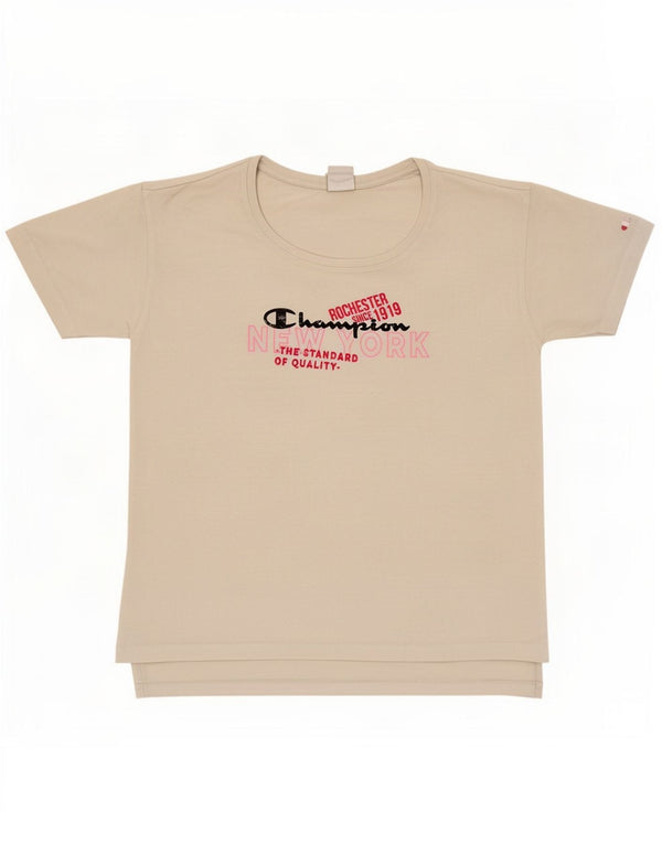 T-shirt grafica da donna Champion Top UK 16 grande cotone bianco