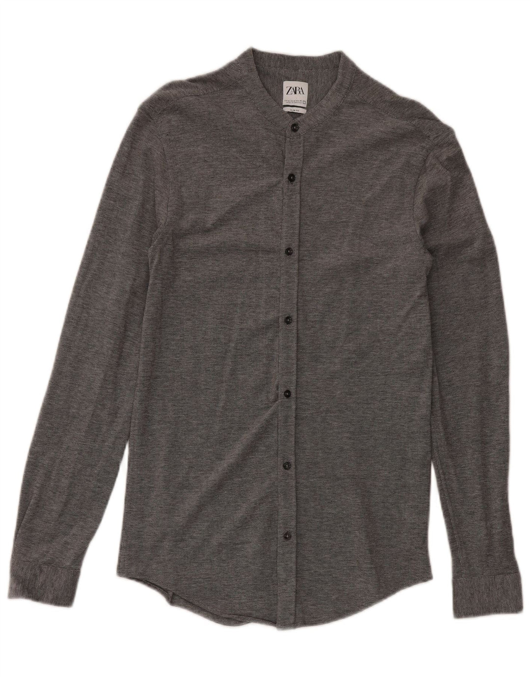 Camicia Zara da uomo slim fit in cotone grigio medio