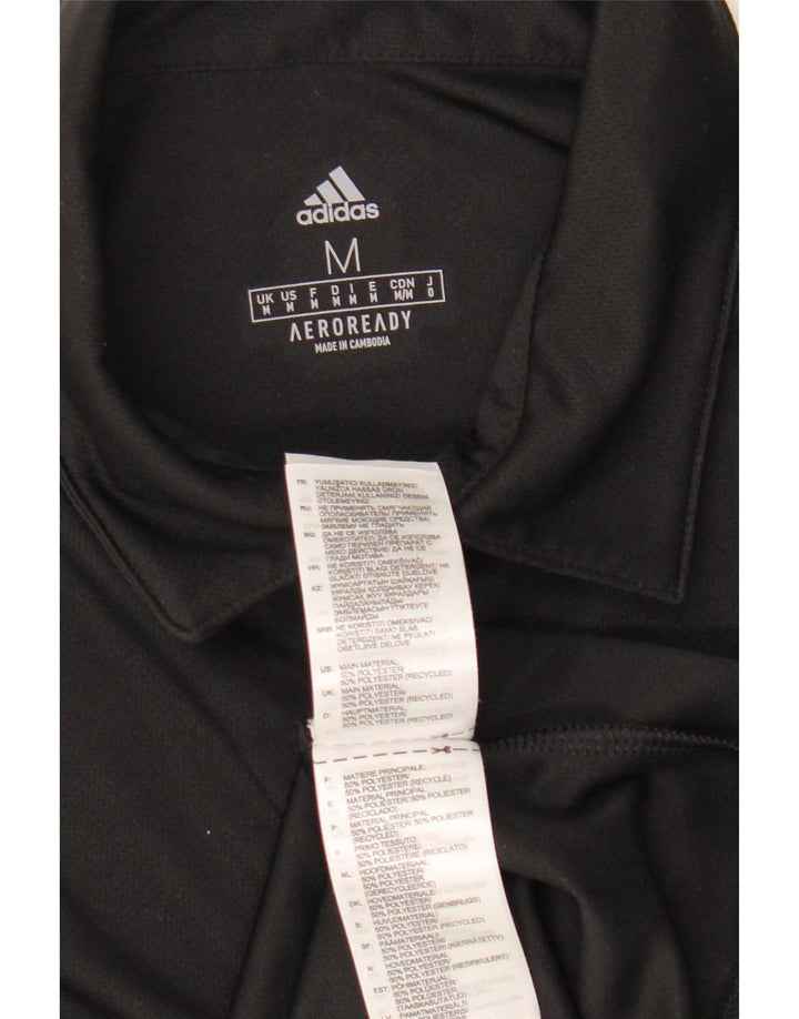 Polo Adidas Aeroready da uomo in poliestere nero medio