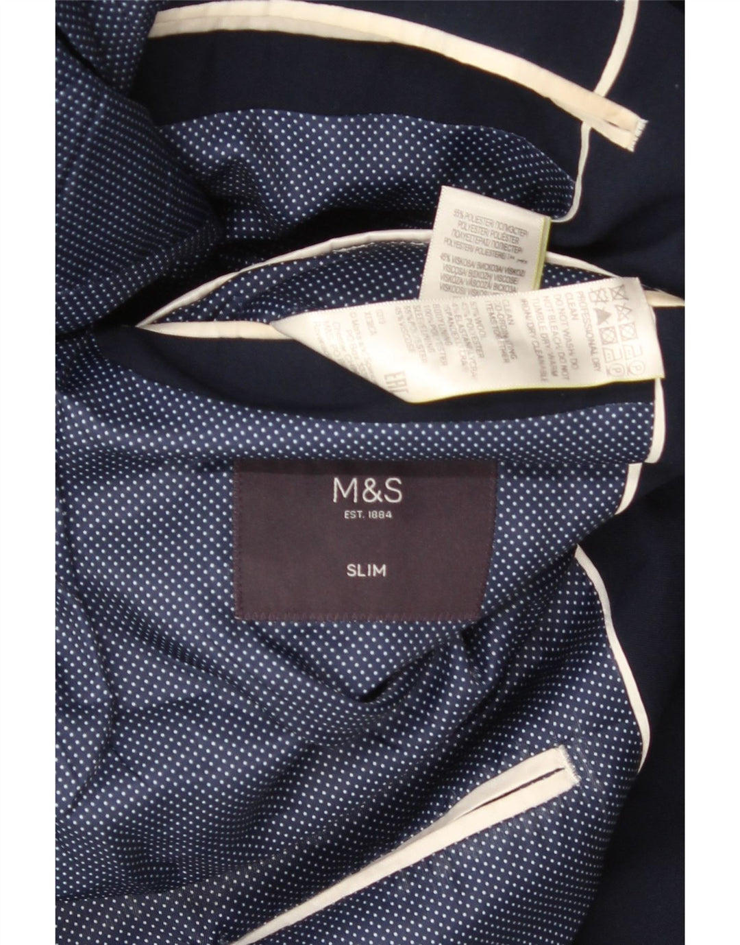 Giacca blazer slim a 2 bottoni Marks & Spencer da uomo UK 38 medio blu navy