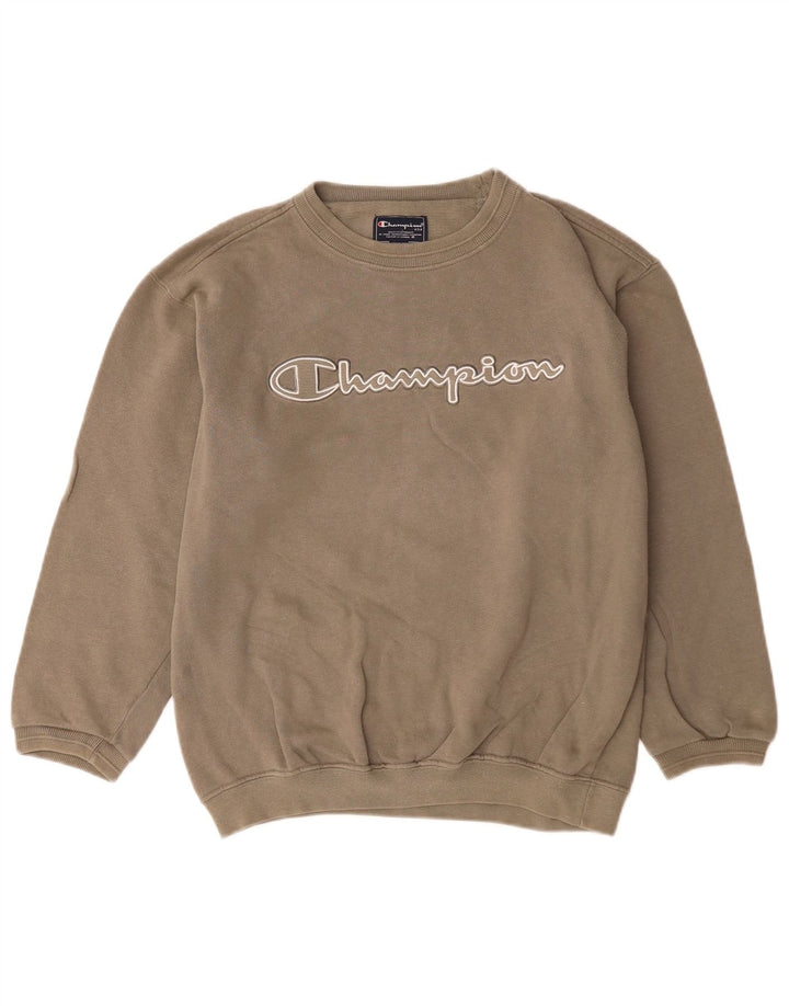 Felpa con grafica Champion per ragazzi, 13-14 anni, cotone beige