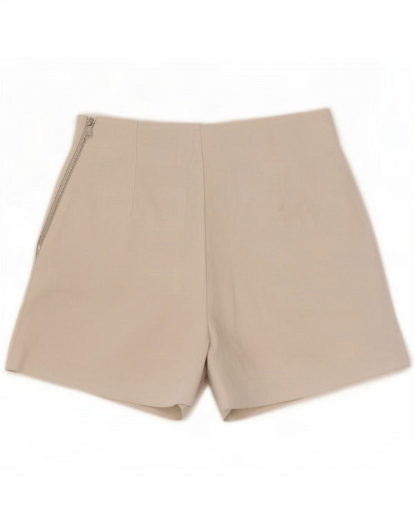 Zara Pantaloncini casual a vita alta da donna piccoli W26 Bianco