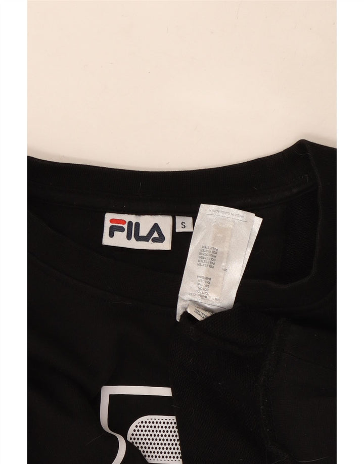 Maglione da donna con grafica corta oversize FILA UK 10 piccolo nero