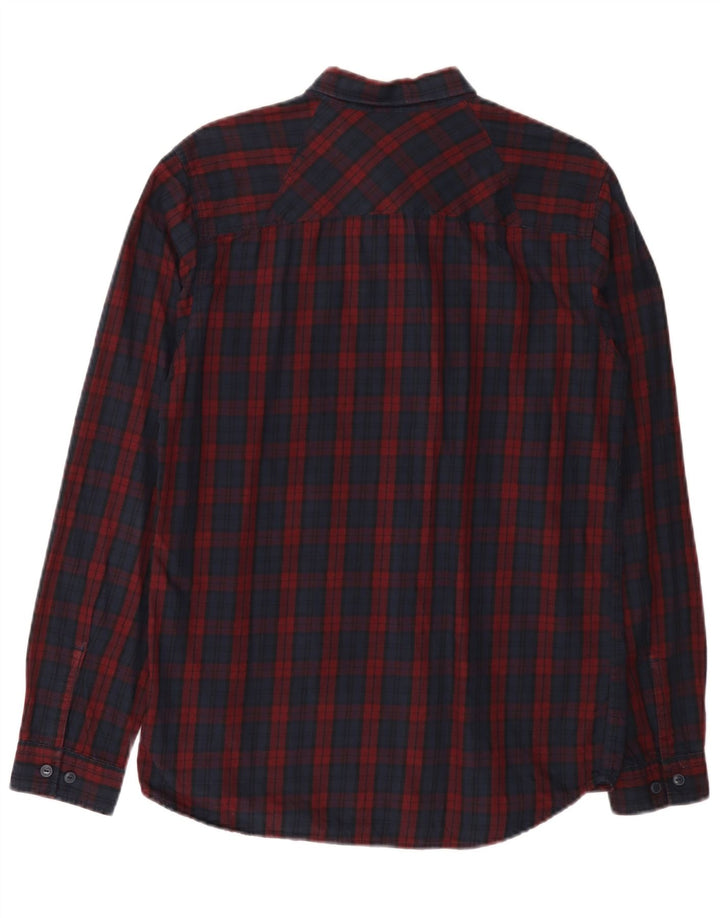 Jack & Jones Camicia da uomo in flanella di cotone a quadri blu navy medio