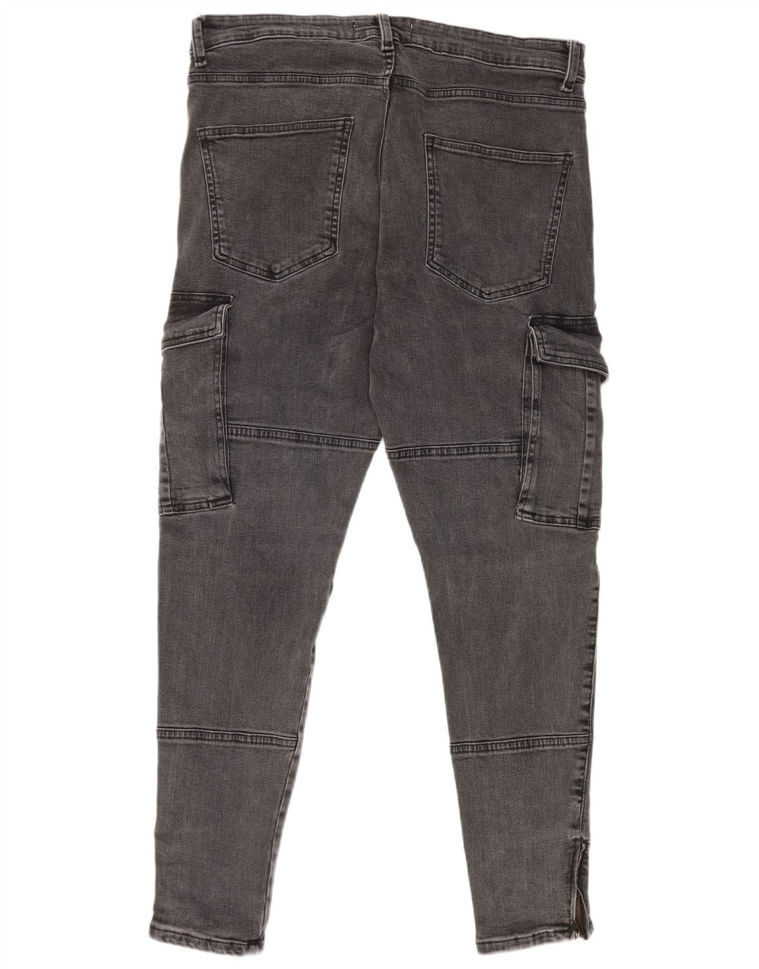 Jeans cargo slim da uomo Zara EU 44 Large W34 L29 cotone grigio