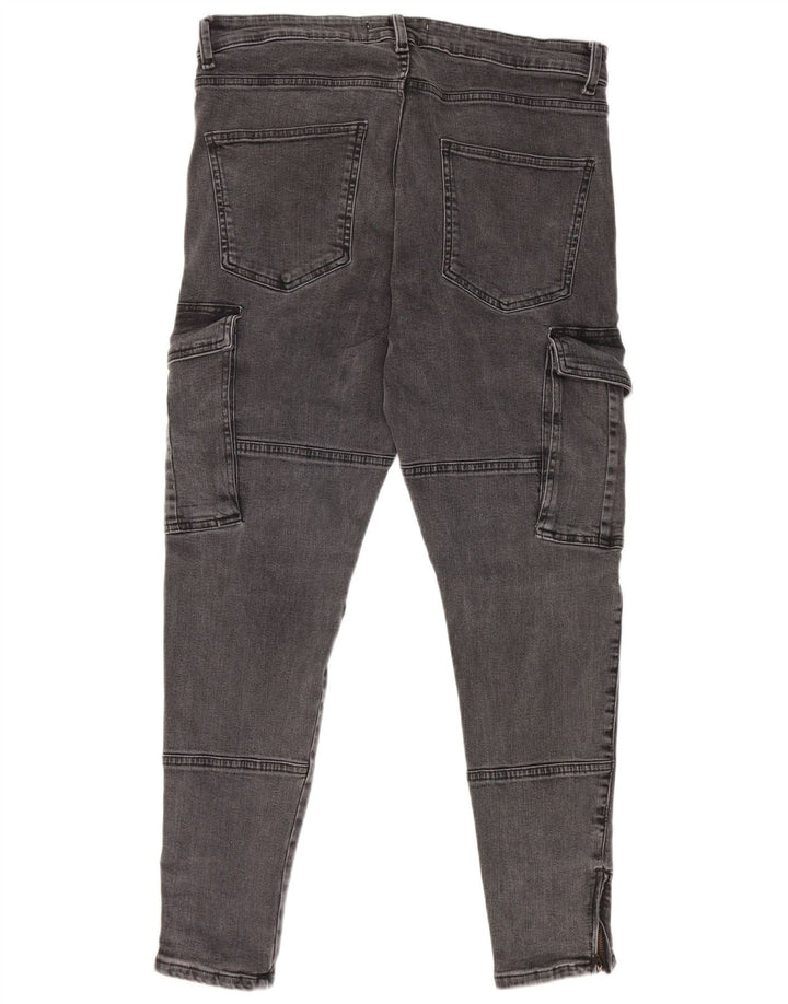 Jeans cargo slim da uomo Zara EU 44 Large W34 L29 cotone grigio