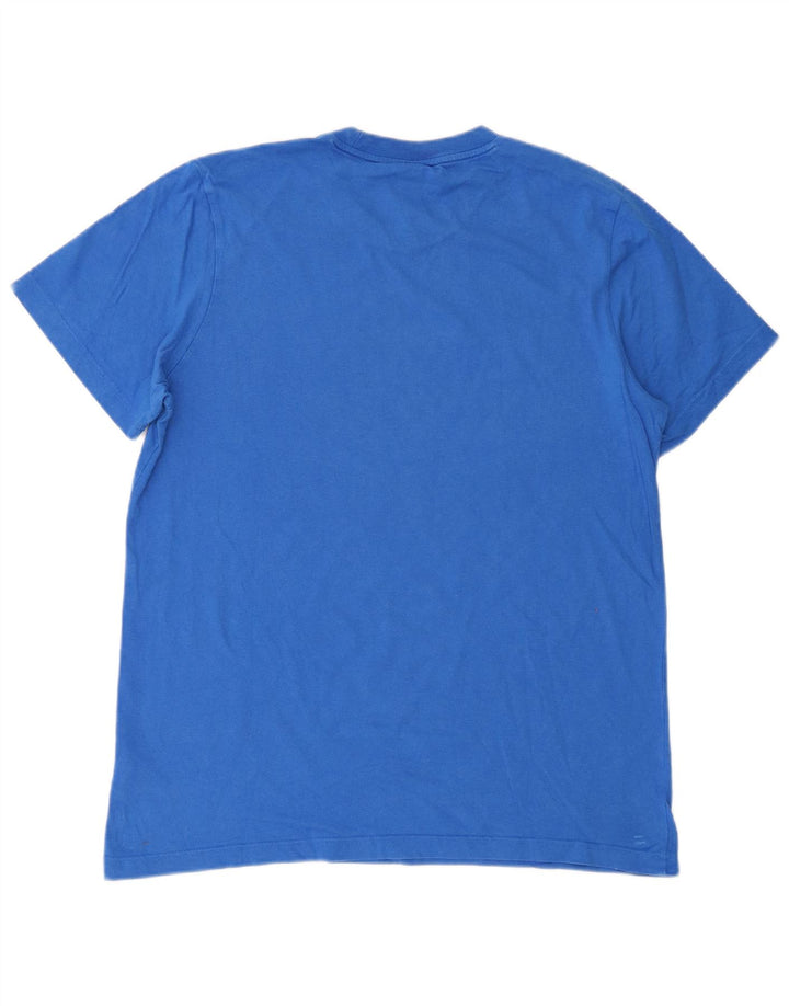 T-shirt grafica da uomo Adidas Top grande in cotone blu