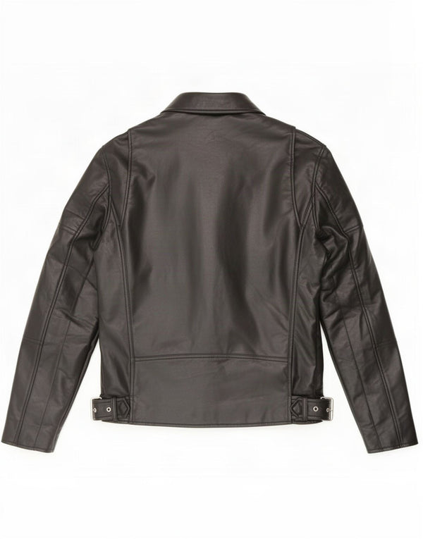 Giacca da motociclista da uomo in ecopelle Zara UK 38 media nera