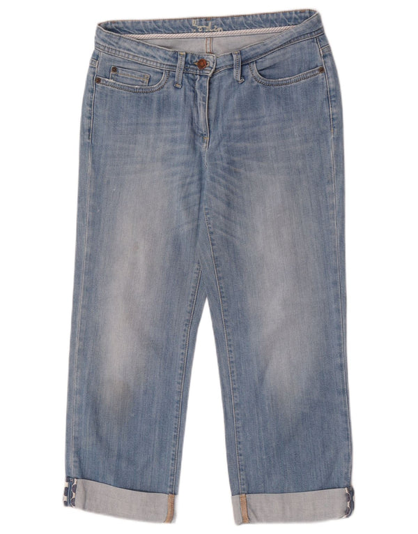 Jeans Capri dritti da donna Boden UK 10 piccoli W30 L23 cotone blu