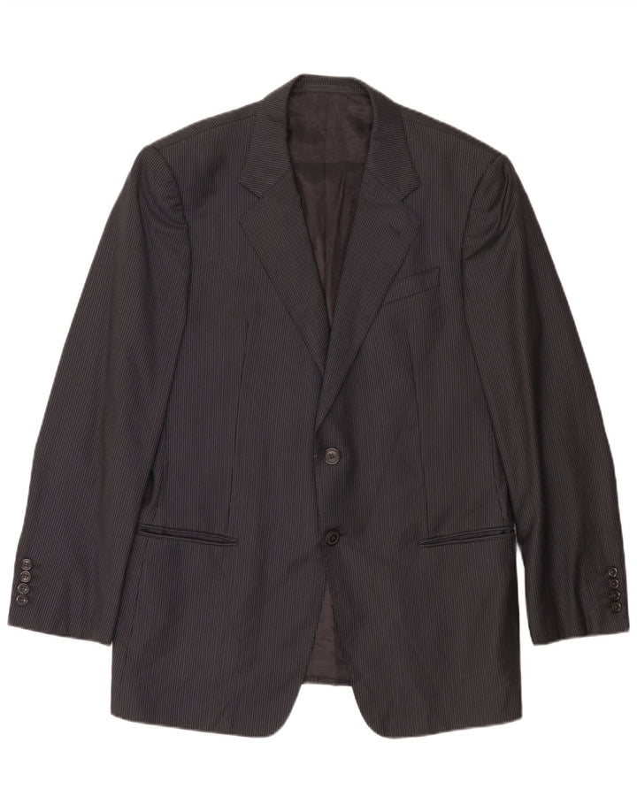 Giacca blazer da uomo a 2 bottoni Armani Collezioni IT 52 grande lana a righe grigie