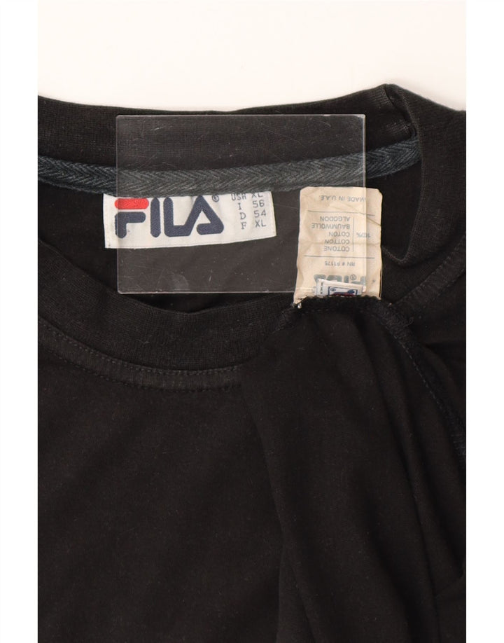 T-shirt grafica da uomo FILA Top XL in cotone nero