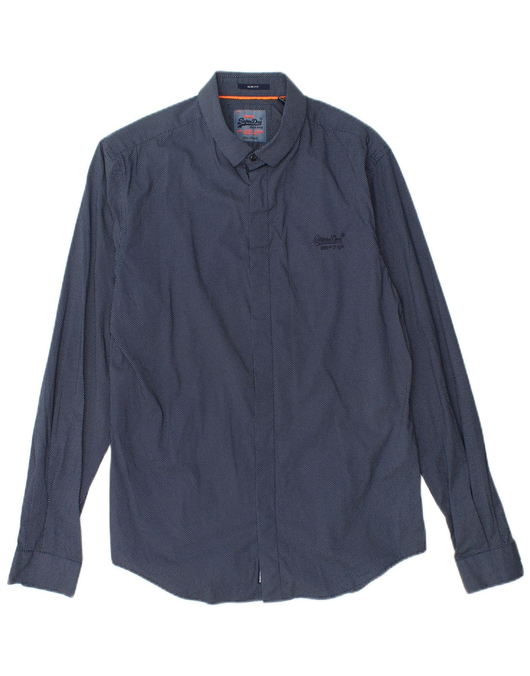 Camicia slim fit da uomo SUPERDRY piccola in cotone maculato blu navy