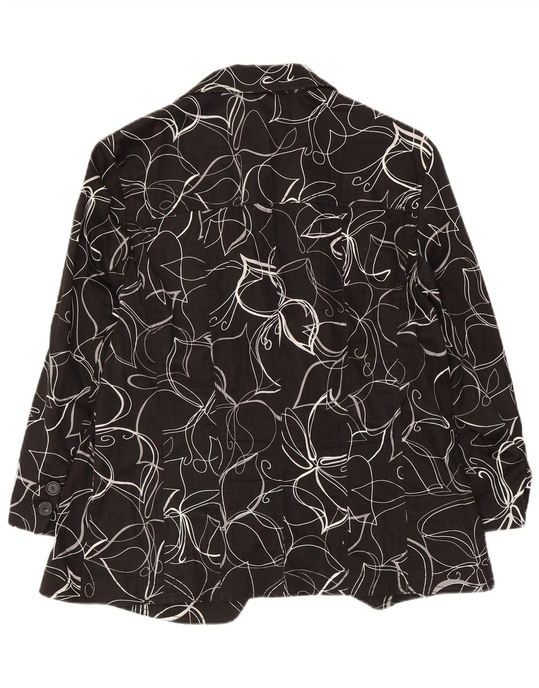 Giacca blazer da donna a 3 bottoni Perte by Krizia UK 12 medio nero floreale