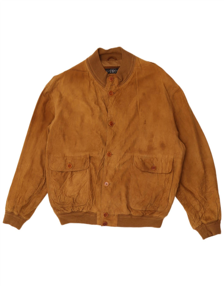 Giubbotto bomber in pelle scamosciata da uomo Belfe & Belfe IT 60 5XL Pelle marrone