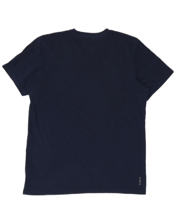T-shirt da uomo Adidas Top media in cotone blu navy