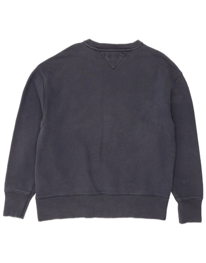 TOMMY HILFIGER Mens Graphic Sweatshirt Jumper Medium Navy Blue Cotton