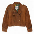 Giacca doppiopetto corta militare da donna di Frankie UK 18 XL Marrone