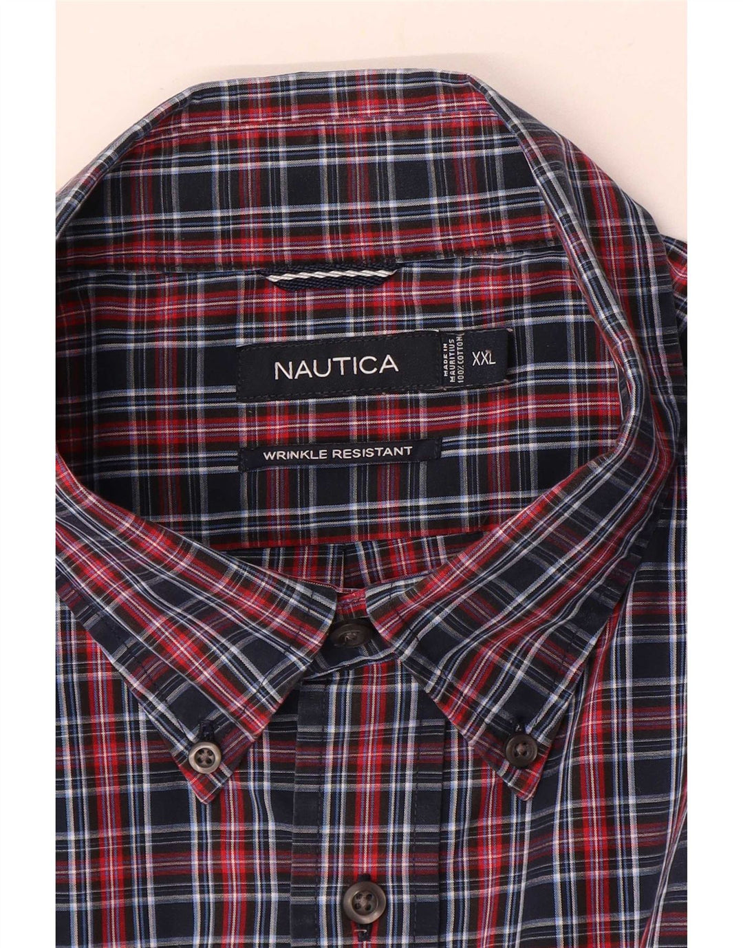 Camicia da uomo Nautica 2XL in cotone a quadri blu navy