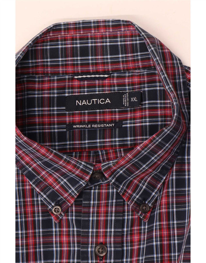 Camicia da uomo Nautica 2XL in cotone a quadri blu navy