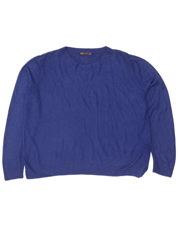 Maglione maglione oversize con scollo a barca da donna Marks & Spencer UK 20 2XL Blu