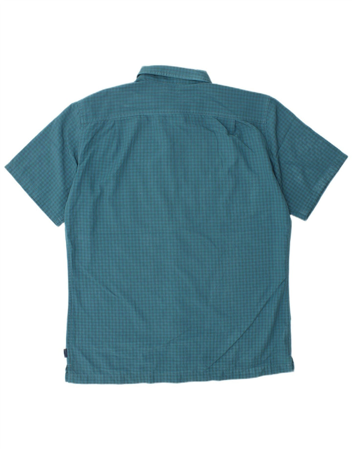 EDDIE BAUER Camicia a maniche corte da uomo in poliestere a quadretti blu medio