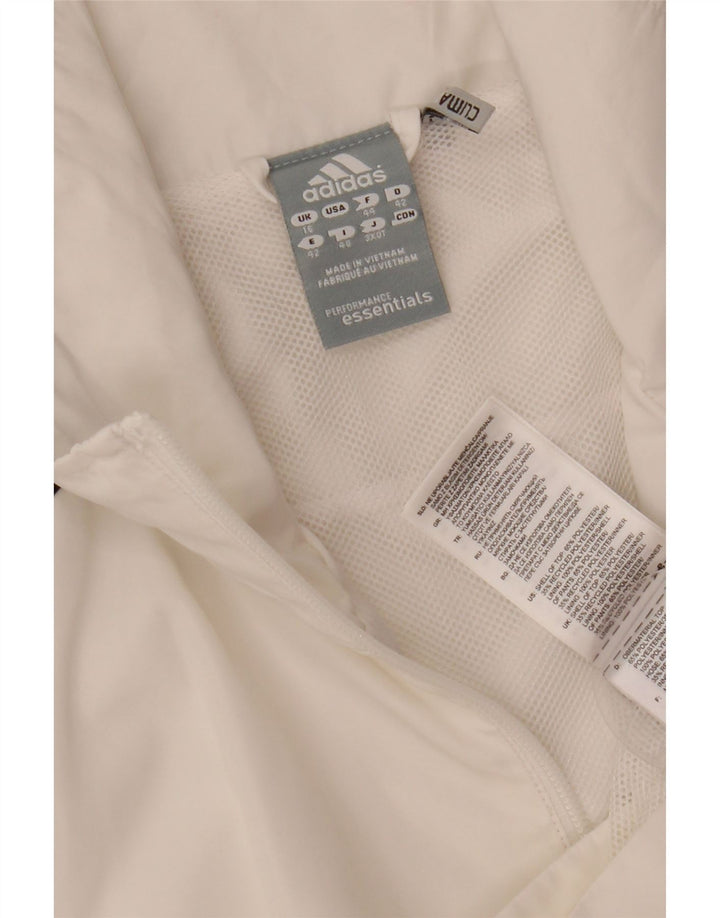 Giacca da tuta da donna Adidas Climalite UK 16 grande poliestere bianco