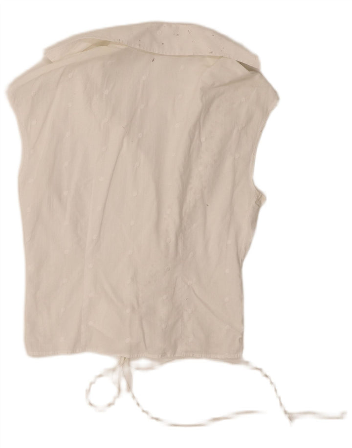 Naracamicie Camicetta a camicia senza maniche da donna UK 12 Medio Bianco